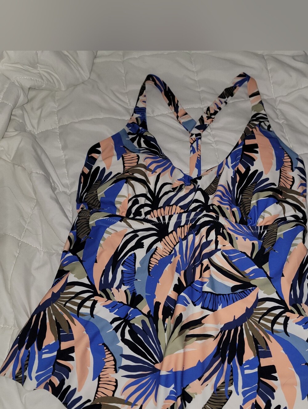 Raisin Curve Swimsuit Tankini Top Tropical Print 20
